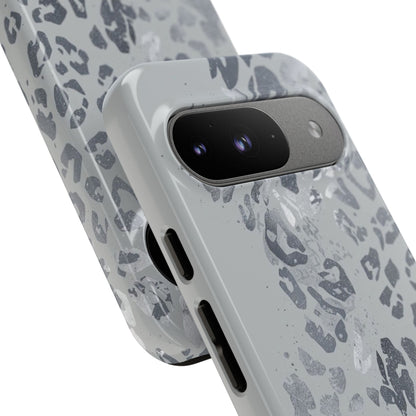 Gray Leopard Print Tough Phone Case