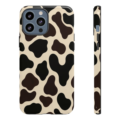 Cow Print Phone Case — Black & Cream Protective  Case