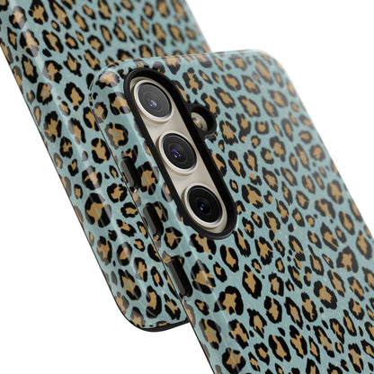 Leopard Print Tough Phone Case - Blue Cheetah Protective Cover
