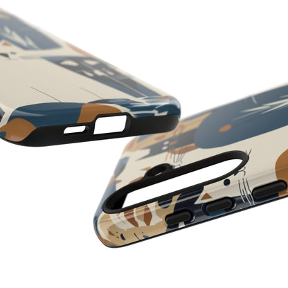 Cat Pattern Phone Case – Retro Abstract Cats Protective iPhone Cover