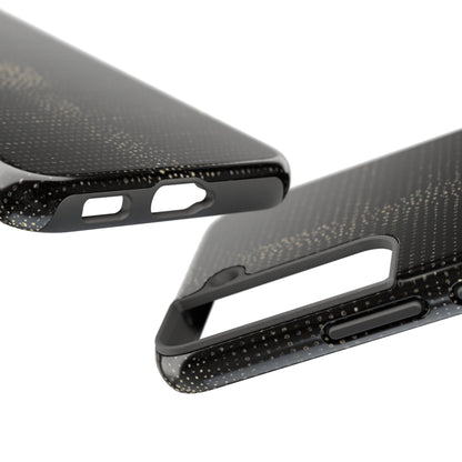 Tough Phone Case — Black Textured Metallic Dot Shield