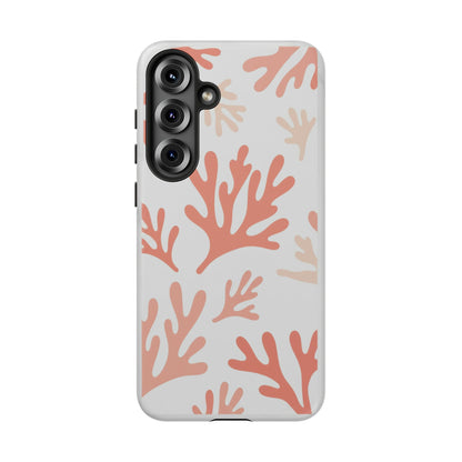 Coral Reef Pattern Tough Phone Case — Pink Beachy Protective Cover