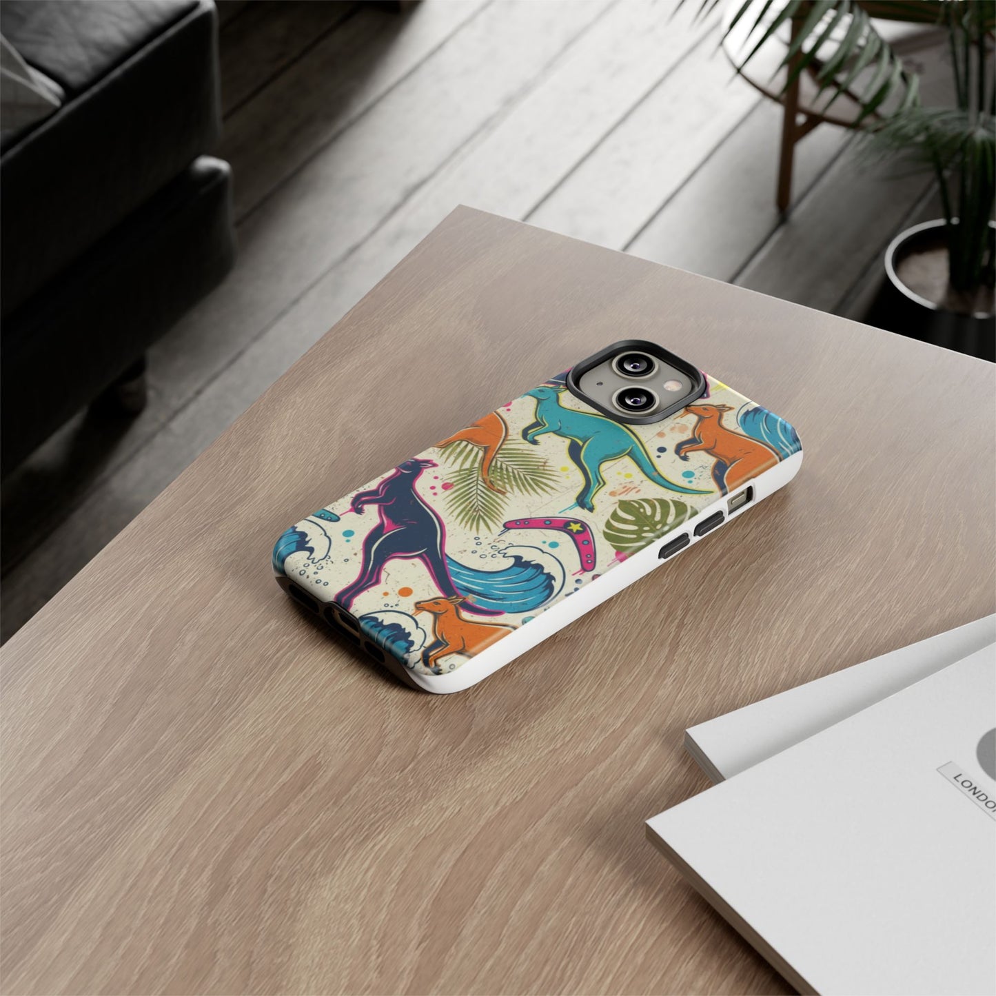 Tough Cases — Colorful Surfing Kangaroo Phone Case