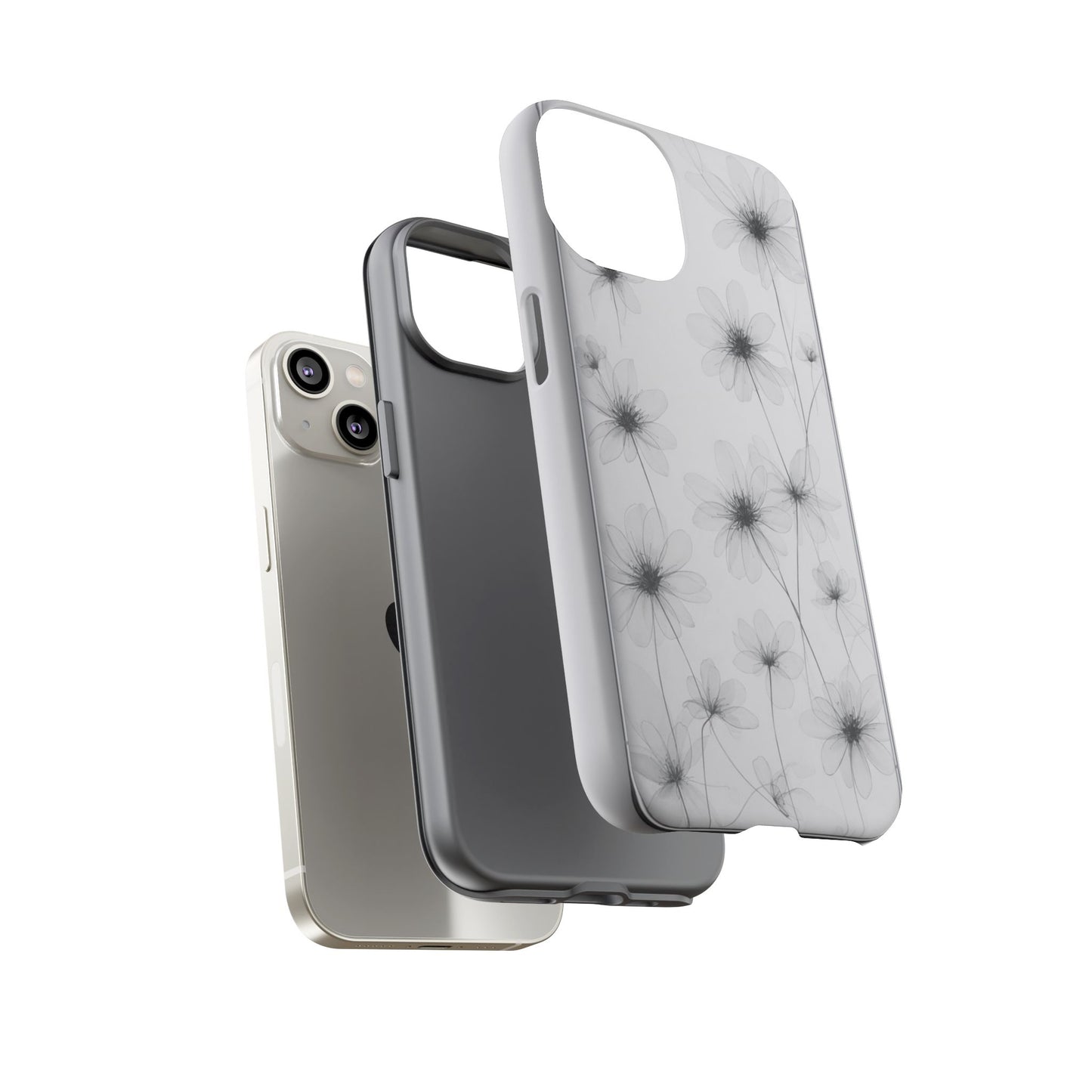 Tough Case — Black & White Floral Tough Phone Case