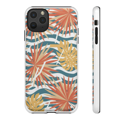 Tropical Palm Tough Phone Case – Retro Wave Floral Protective Cover