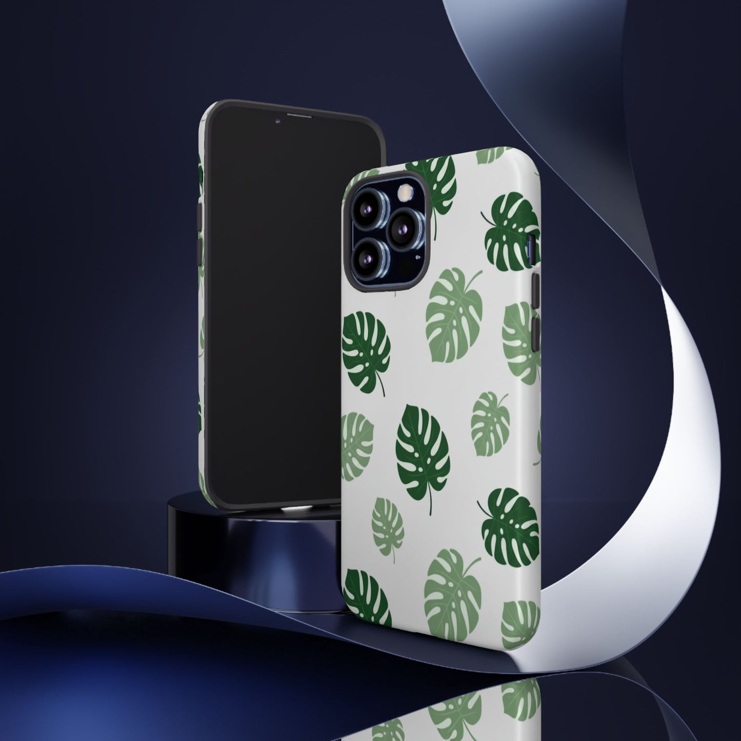 Monstera Leaf Phone Case — Tropical Green Pattern Tough Case