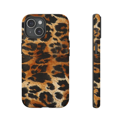 Leopard Print Tough Phone Case – Rugged Protective iPhone Cover