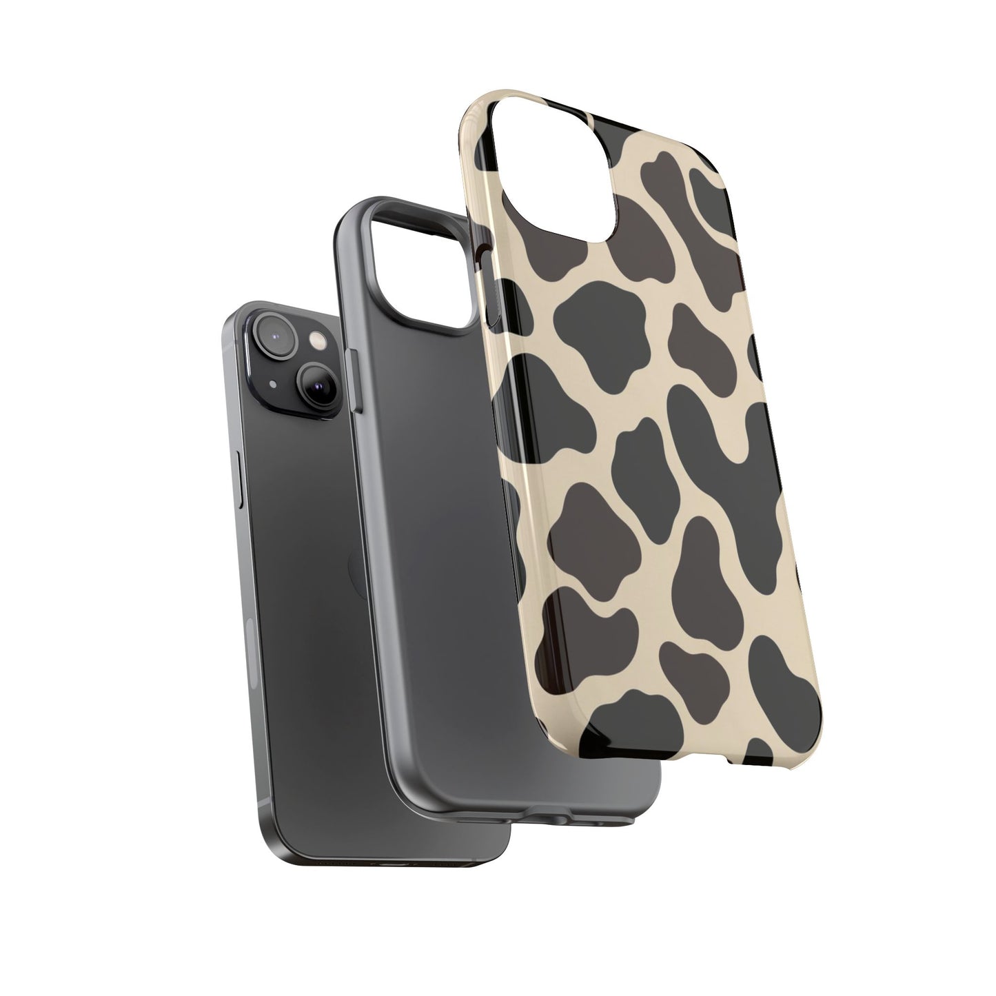 Cow Print Phone Case — Black & Cream Protective  Case