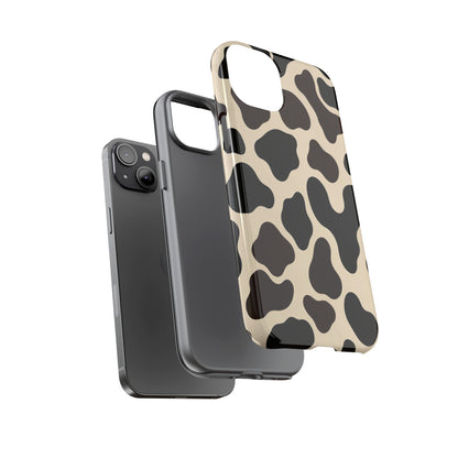 Cow Print Phone Case — Black & Cream Protective  Case