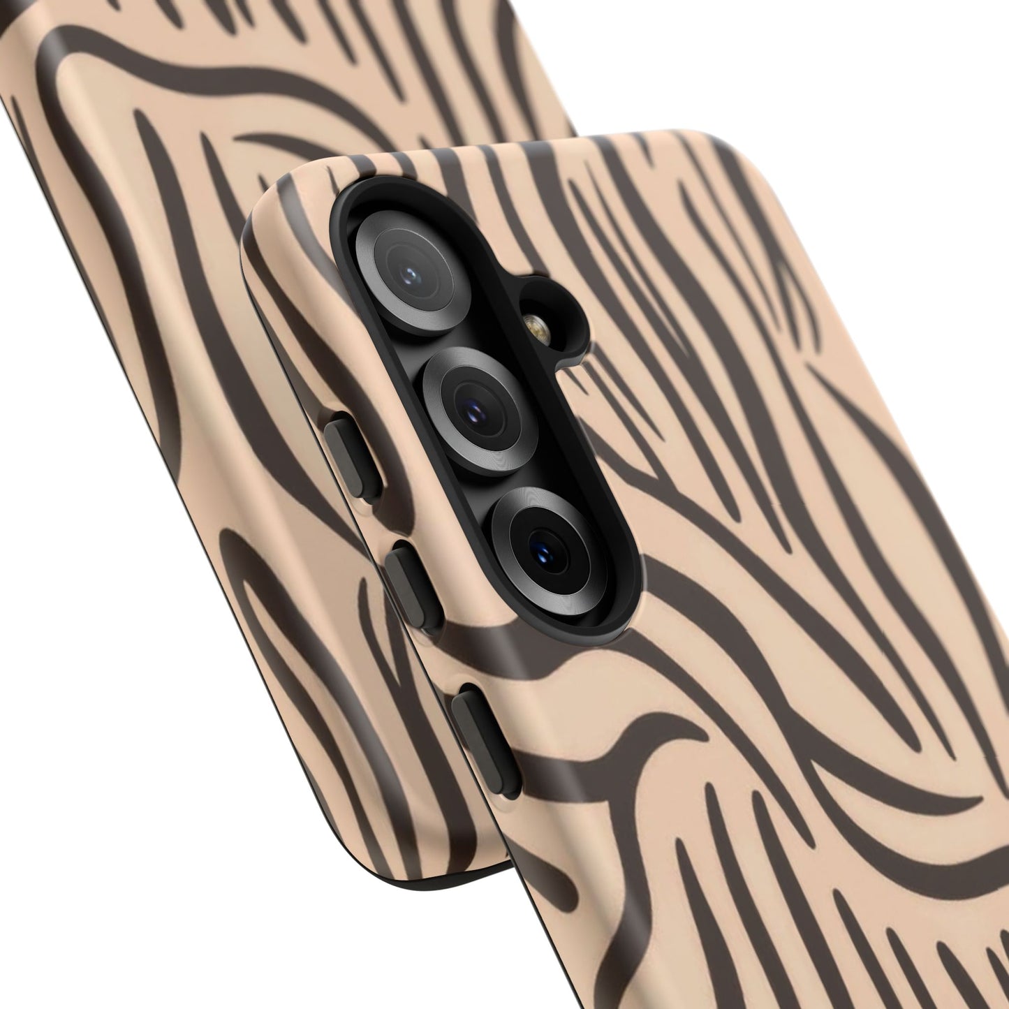 Zebra Stripe Tough Phone Case – Neutral Animal Print Protective Cover