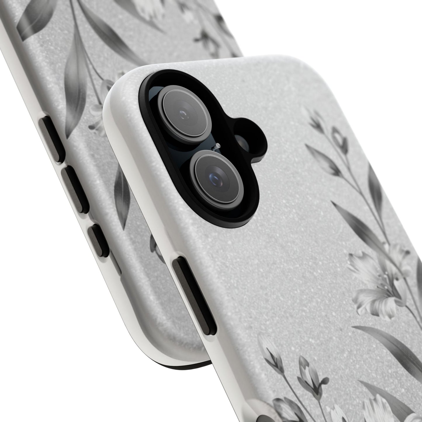 Floral Monochrome Phone Case — Elegant Black & White Lily Design