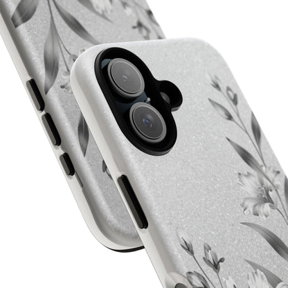Floral Monochrome Phone Case — Elegant Black & White Lily Design