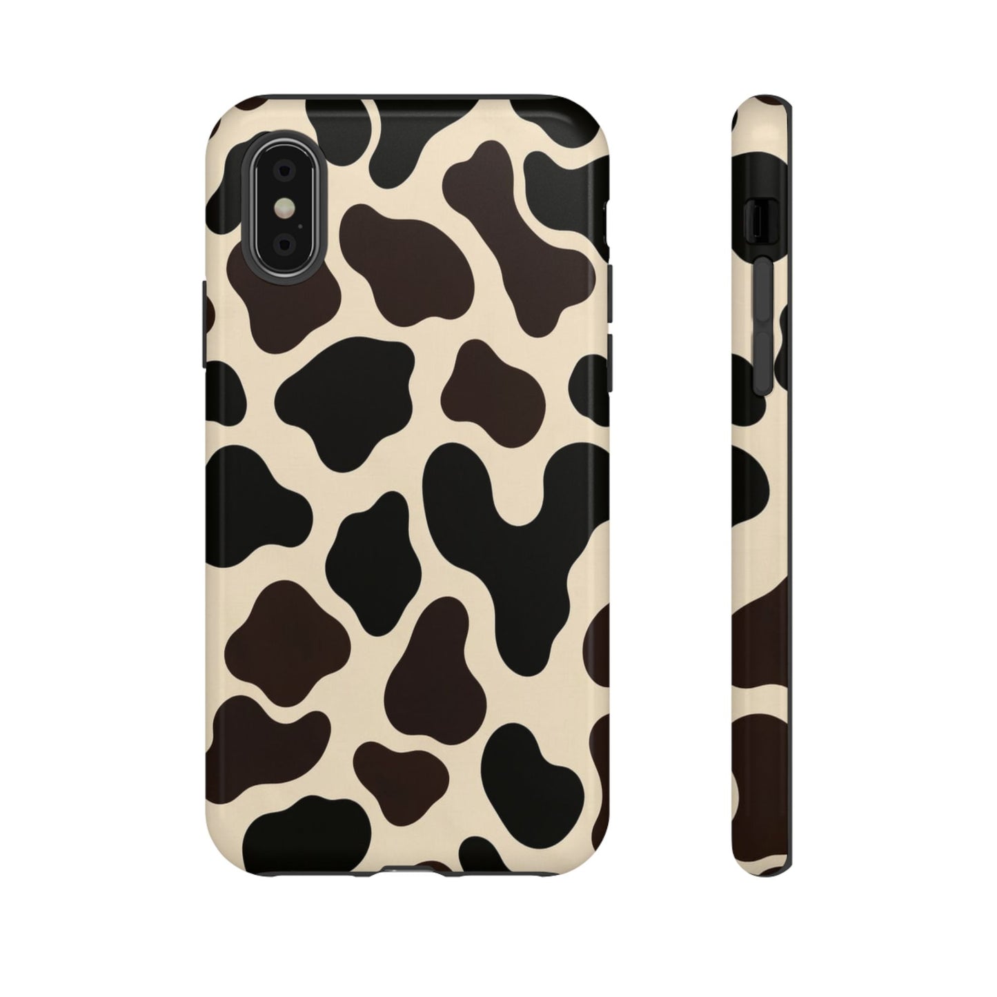 Cow Print Phone Case — Black & Cream Protective  Case