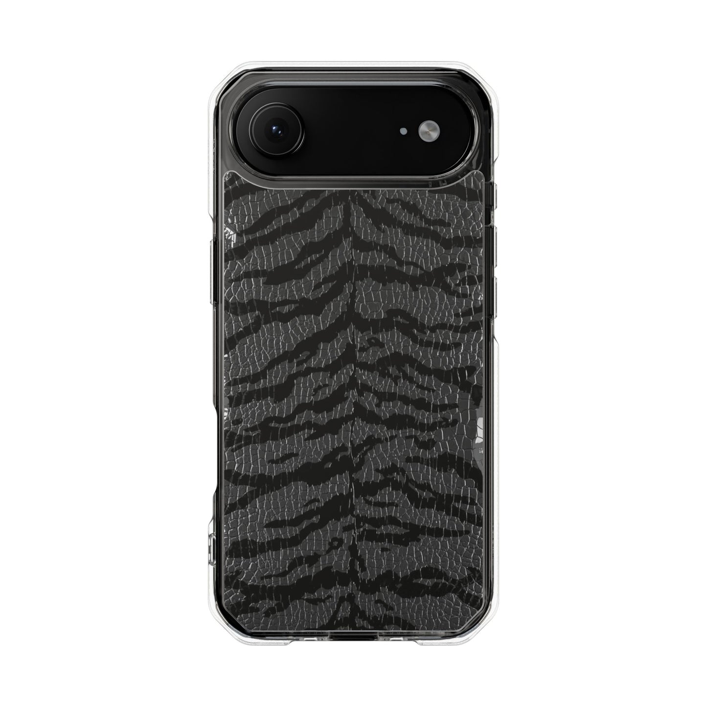 Clear Magnetic Impact Phone Case — Black Tiger Stripe