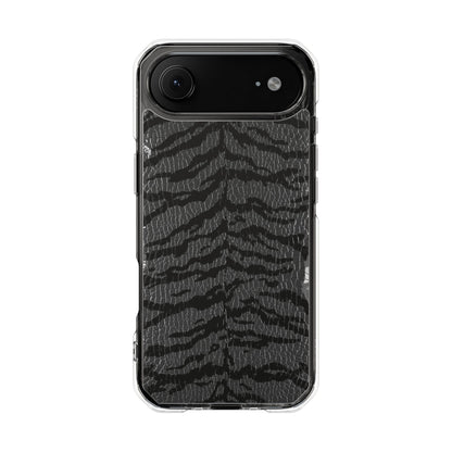 Clear Magnetic Impact Phone Case — Black Tiger Stripe
