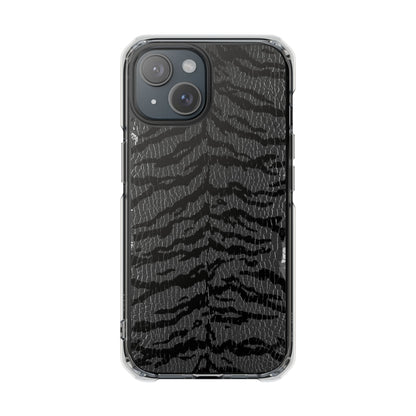 Clear Magnetic Impact Phone Case — Black Tiger Stripe