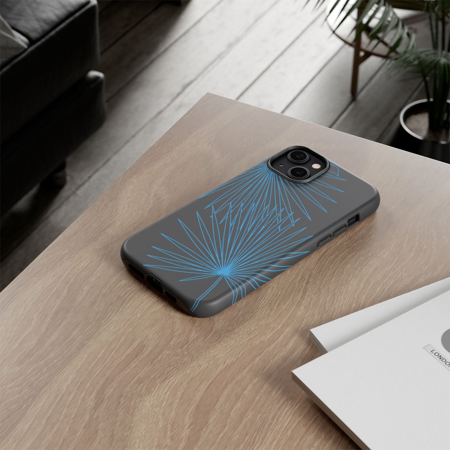 Blue Dandelion Burst Tough Phone Case — Protective Floral iPhone Cover