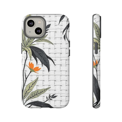 Floral Woven Tough Phone Case — Protective Botanical iPhone Cover