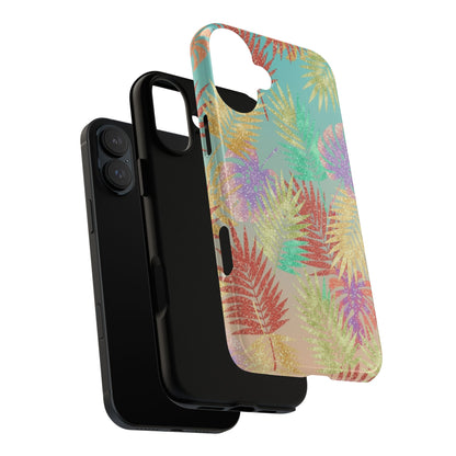 Tropical Palm Leaf Tough Phone Case – Colorful Pastel Botanical Protection