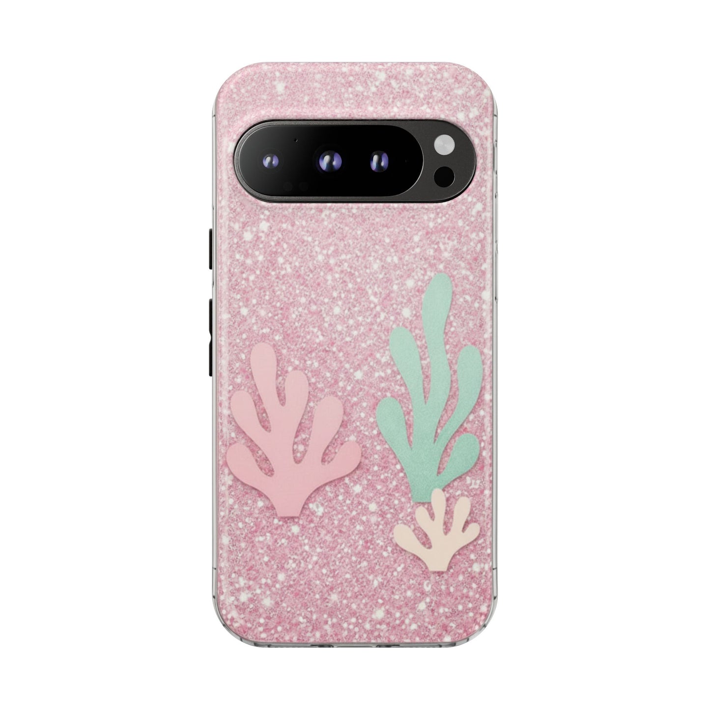 Pink Glitter Seaweed Tough Case - Sparkle Protective Phone Cover