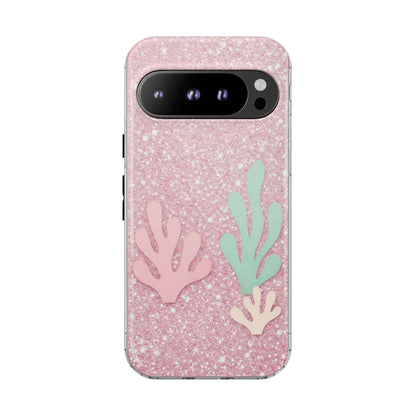 Pink Glitter Seaweed Tough Case - Sparkle Protective Phone Cover