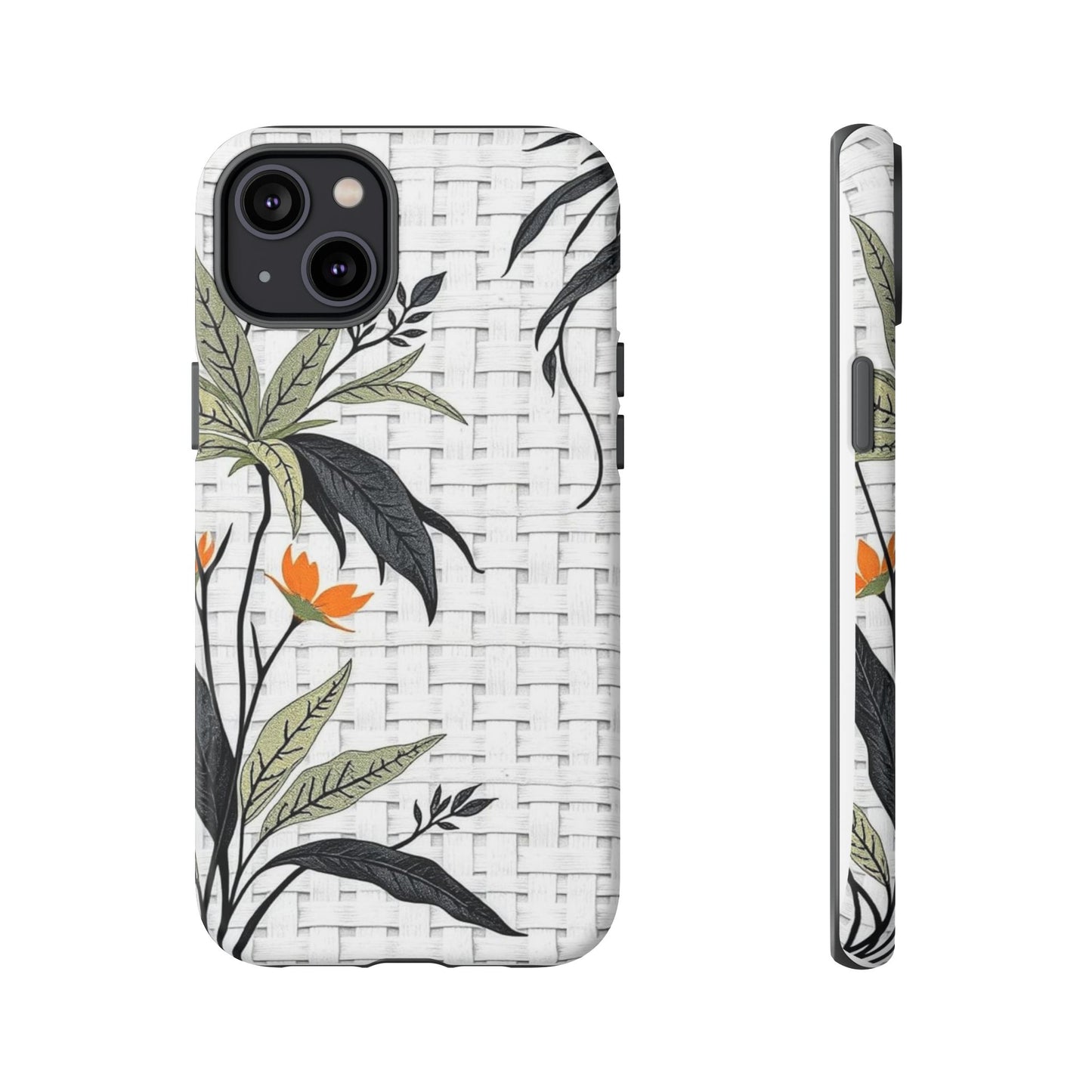 Floral Woven Tough Phone Case — Protective Botanical iPhone Cover