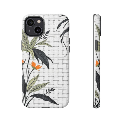 Floral Woven Tough Phone Case — Protective Botanical iPhone Cover