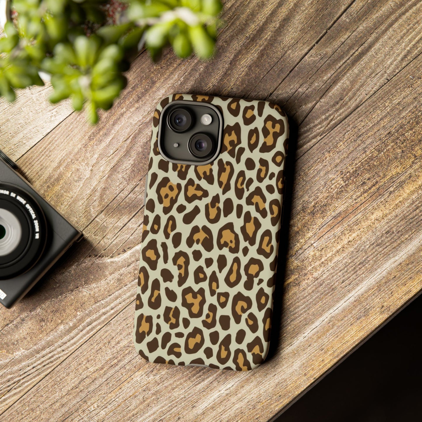 Leopard Print Tough Phone Case — Durable Protective Animal Print Case