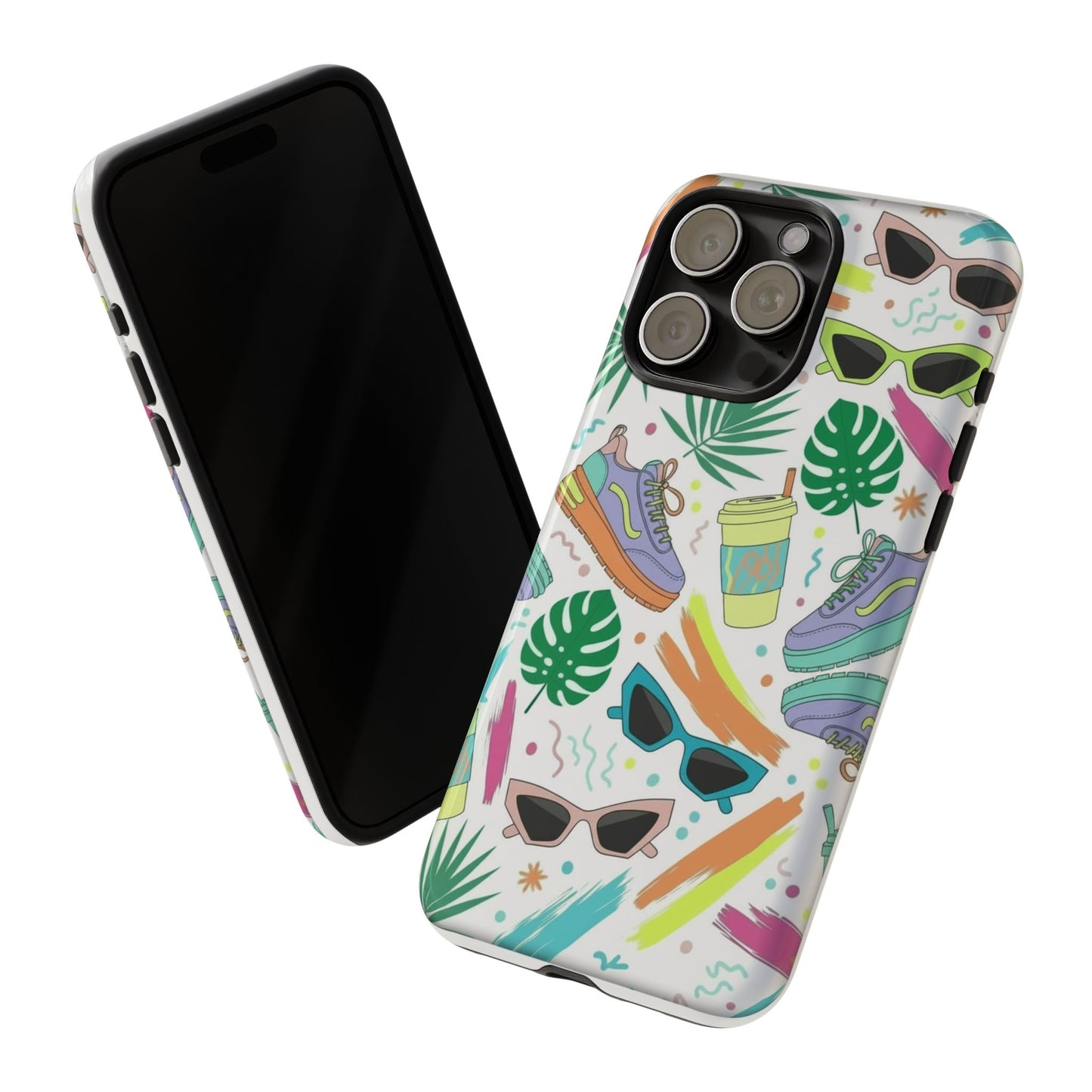 Tough Cases — Colorful Retro Sneakers & Sunglasses Phone Case