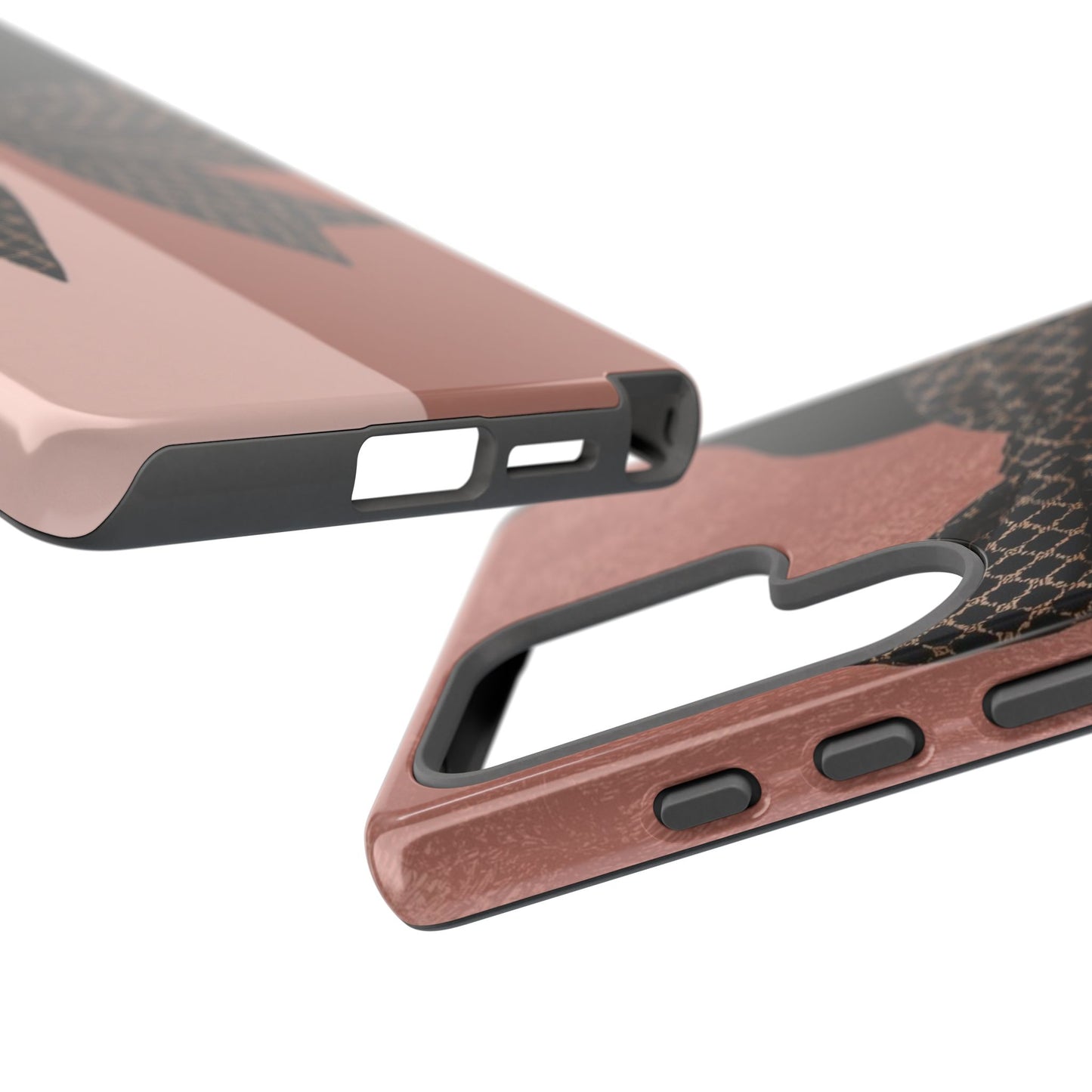 Bow Stripe Tough Phone Case – Pink Mauve Protective Cover