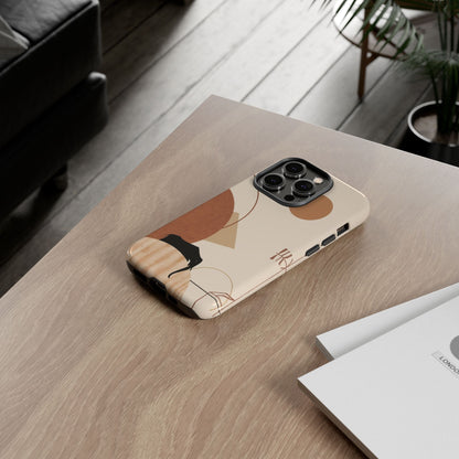 Abstract Earth Tones Phone Case — Minimal Geometric Design