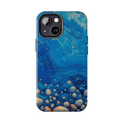 Blue Ocean Pebble Tough Phone Case — Protective Artistic Marble Design