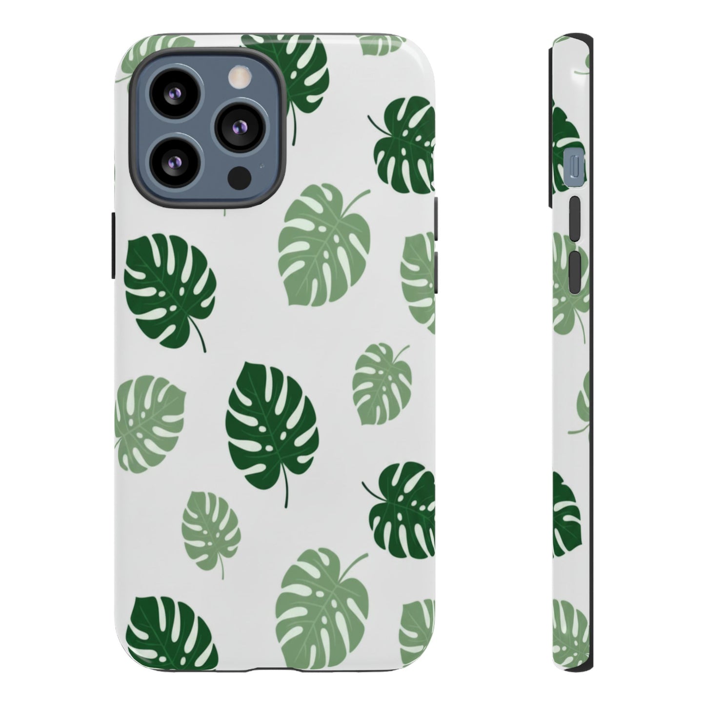 Monstera Leaf Phone Case — Tropical Green Pattern Tough Case