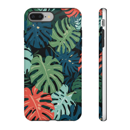 Tropical Monstera Phone Case — Colorful Leaf Protective Tough Case