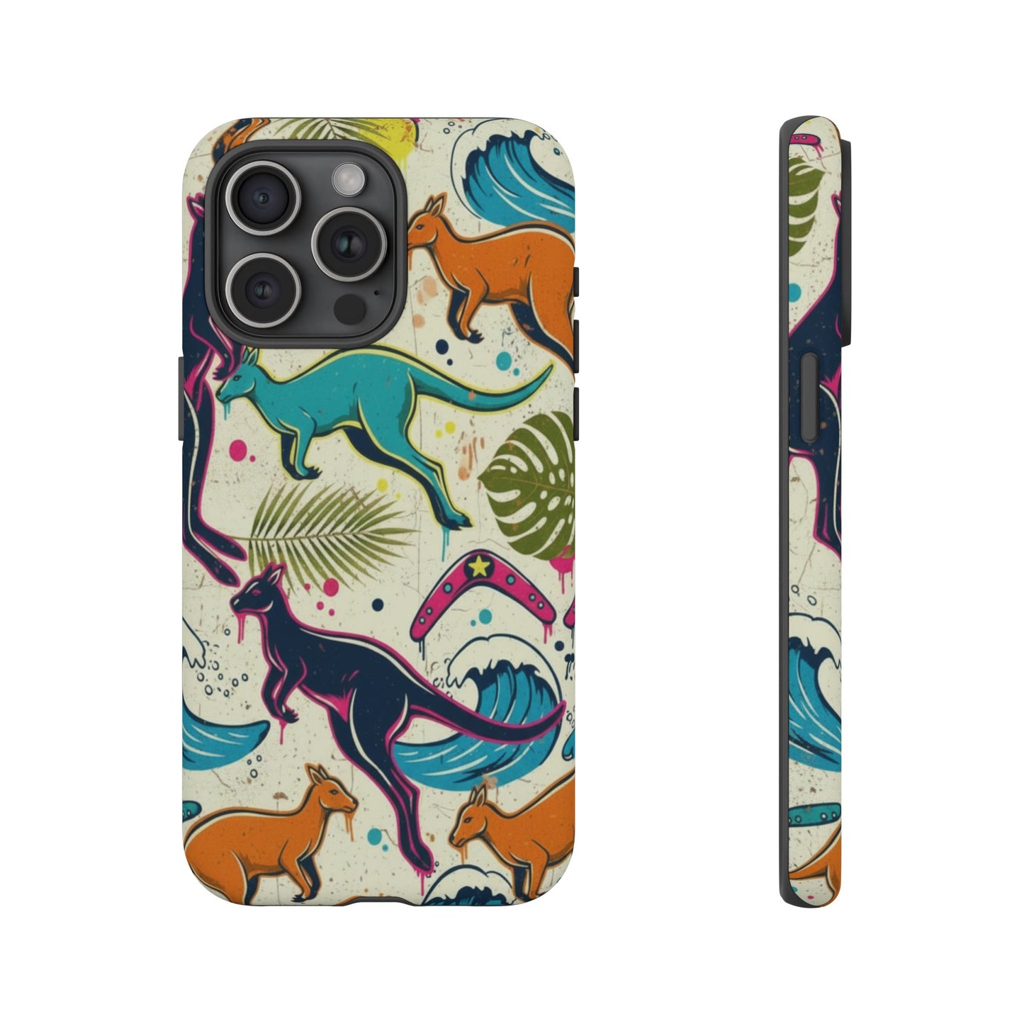 Tough Cases — Colorful Surfing Kangaroo Phone Case