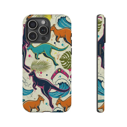 Tough Cases — Colorful Surfing Kangaroo Phone Case