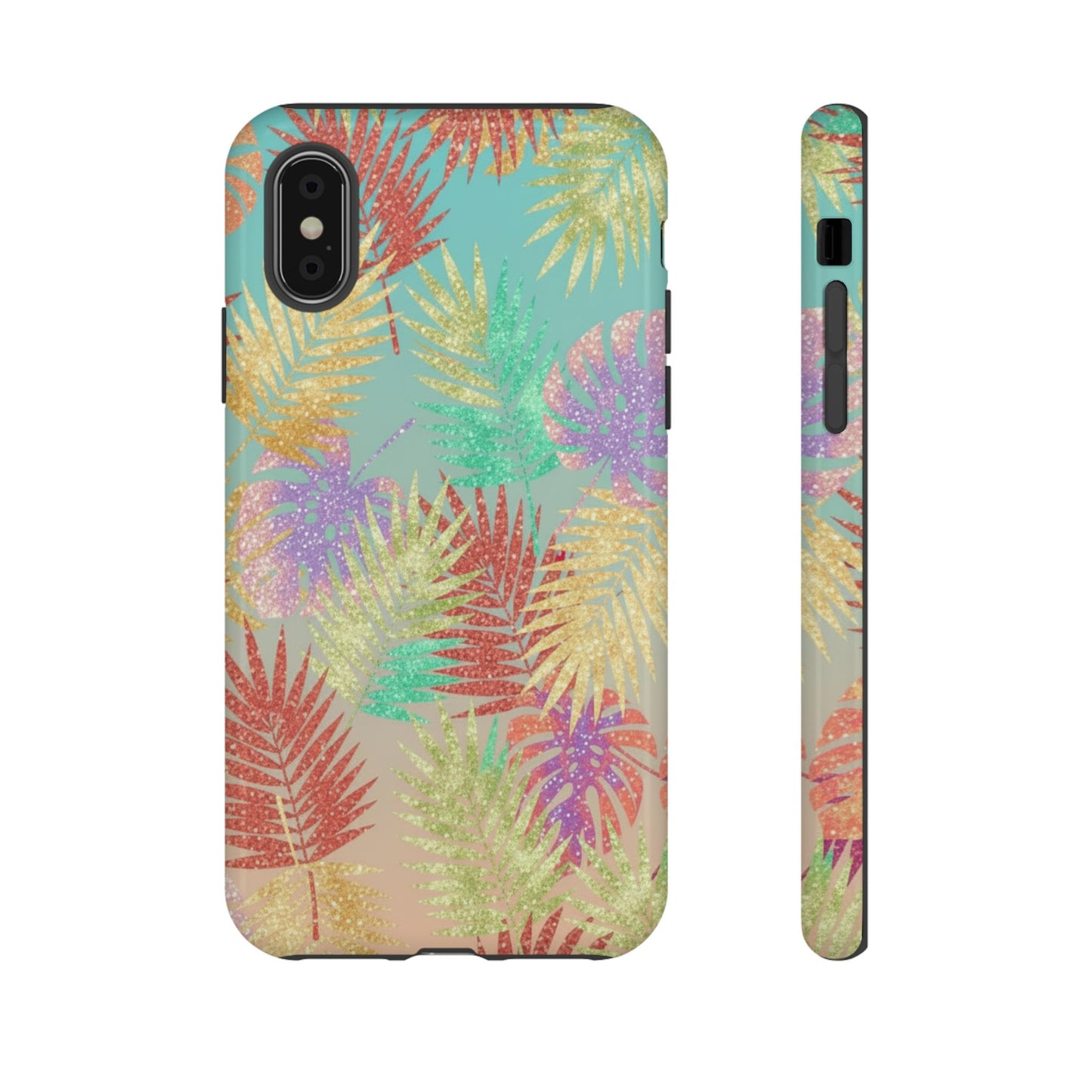Tropical Palm Leaf Tough Phone Case – Colorful Pastel Botanical Protection