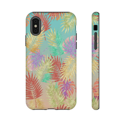 Tropical Palm Leaf Tough Phone Case – Colorful Pastel Botanical Protection
