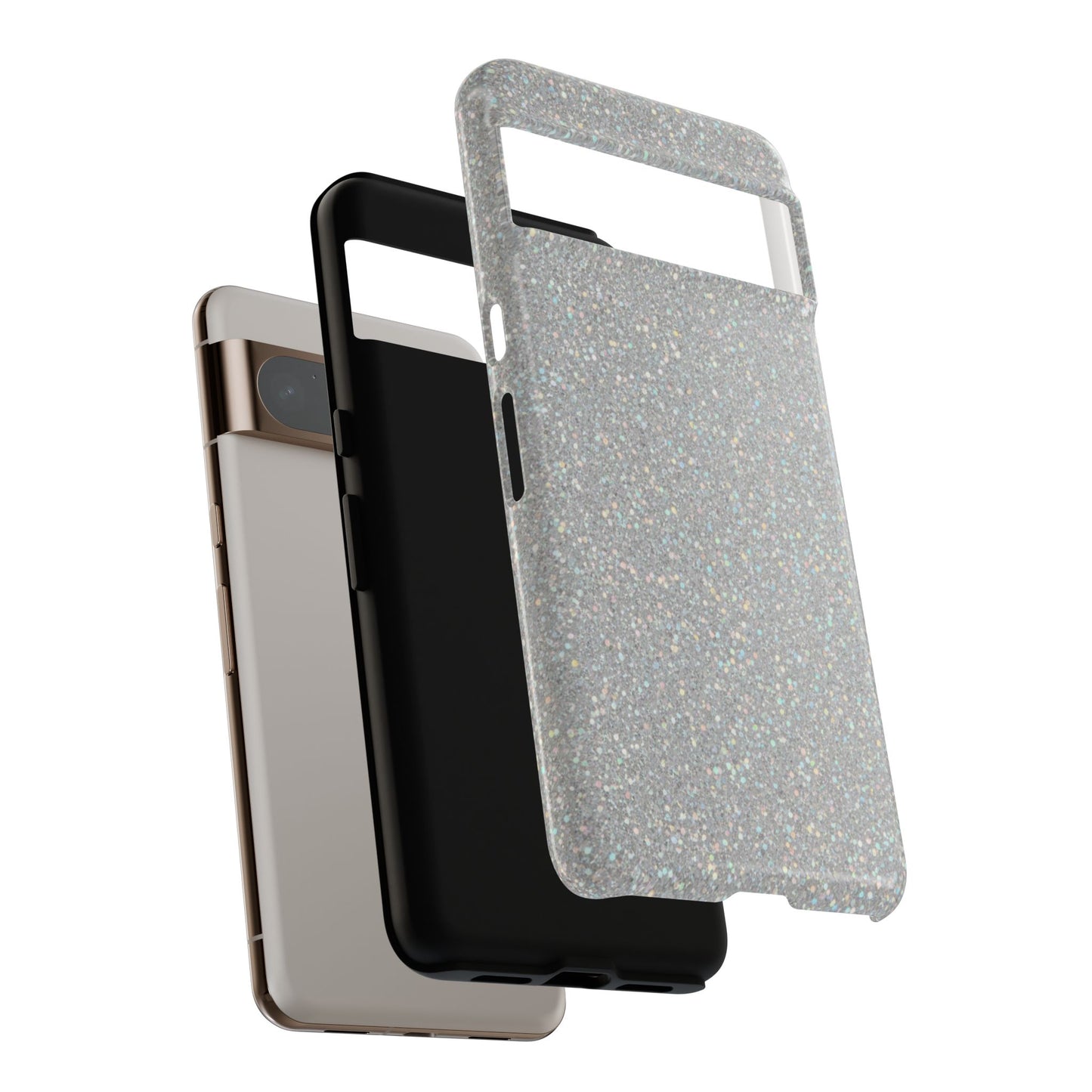 Glitter Silver Tough Phone Case — Sparkling Protective Phone Case