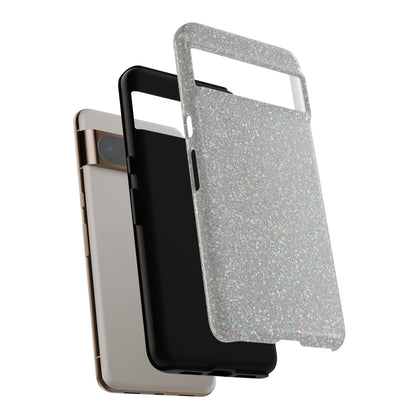 Glitter Silver Tough Phone Case — Sparkling Protective Phone Case