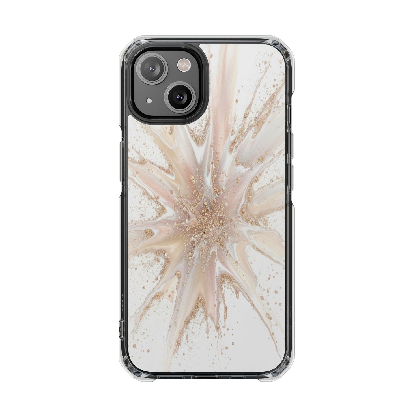 Clear Magnetic Impact Phone Case — Neutral Gold Starburst Design