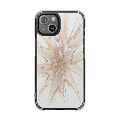 Clear Magnetic Impact Phone Case — Neutral Gold Starburst Design