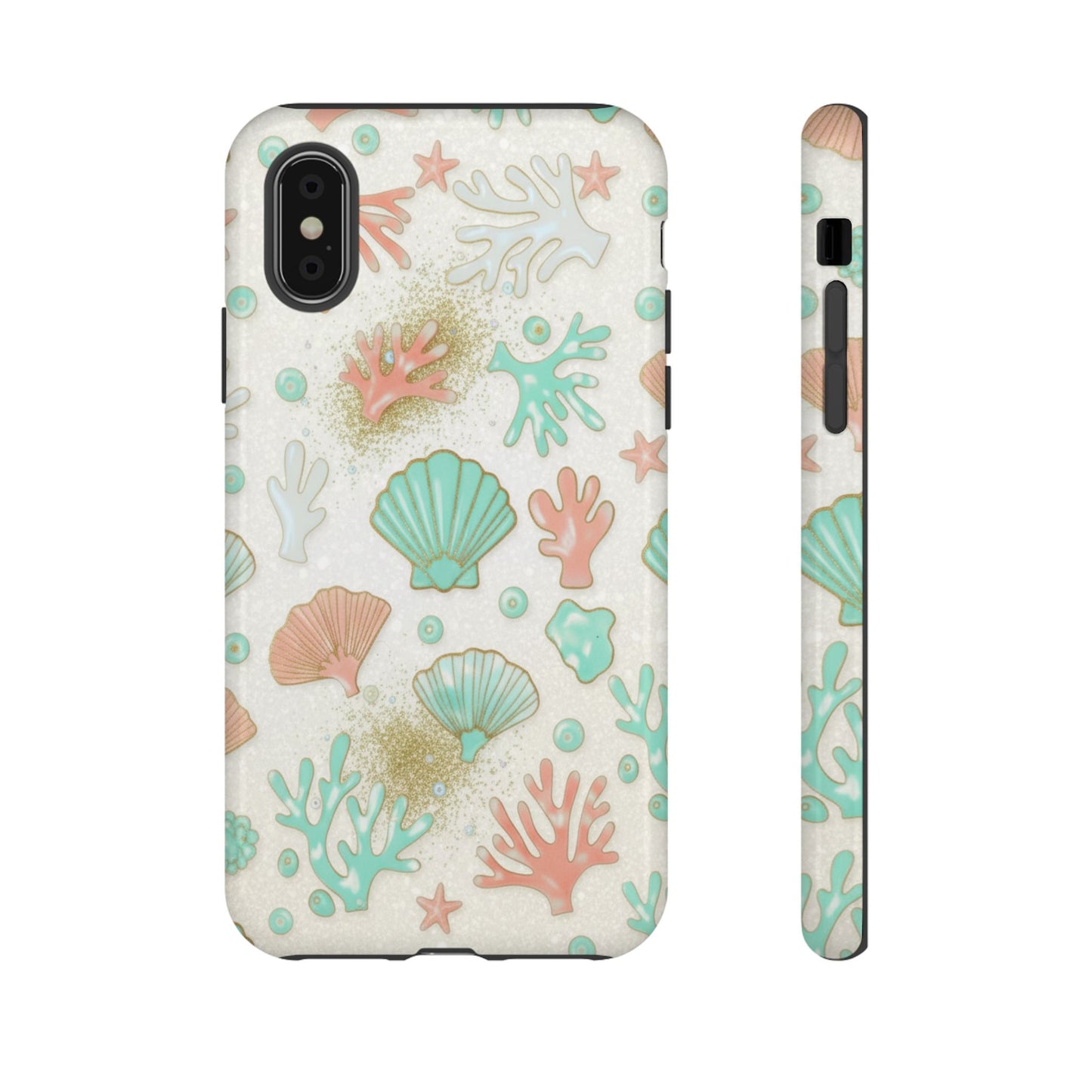Seashell Coral Phone Case — Pastel Beach Shells Protective Tough Case