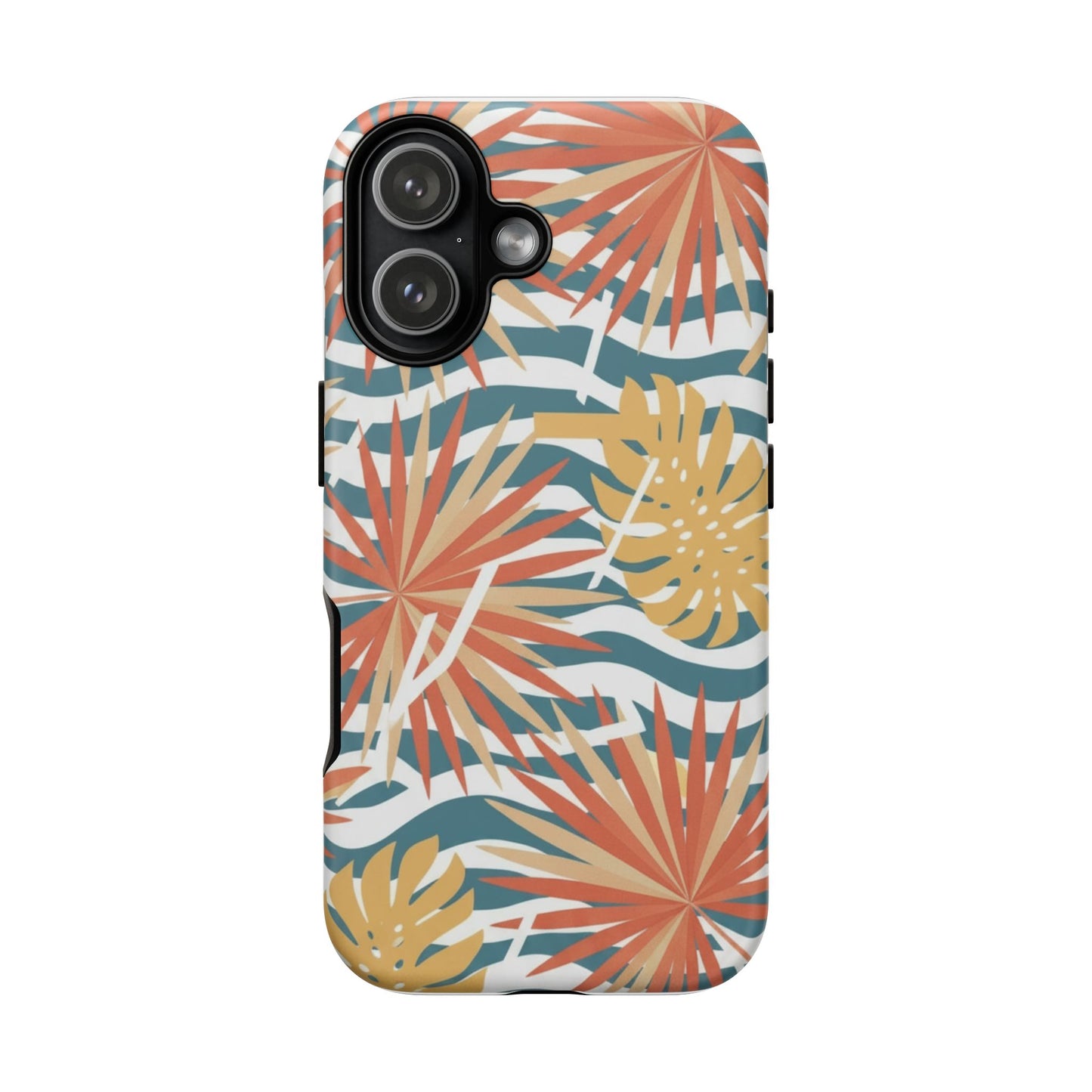 Tropical Palm Tough Phone Case – Retro Wave Floral Protective Cover
