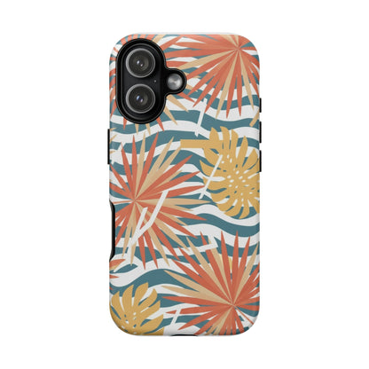 Tropical Palm Tough Phone Case – Retro Wave Floral Protective Cover