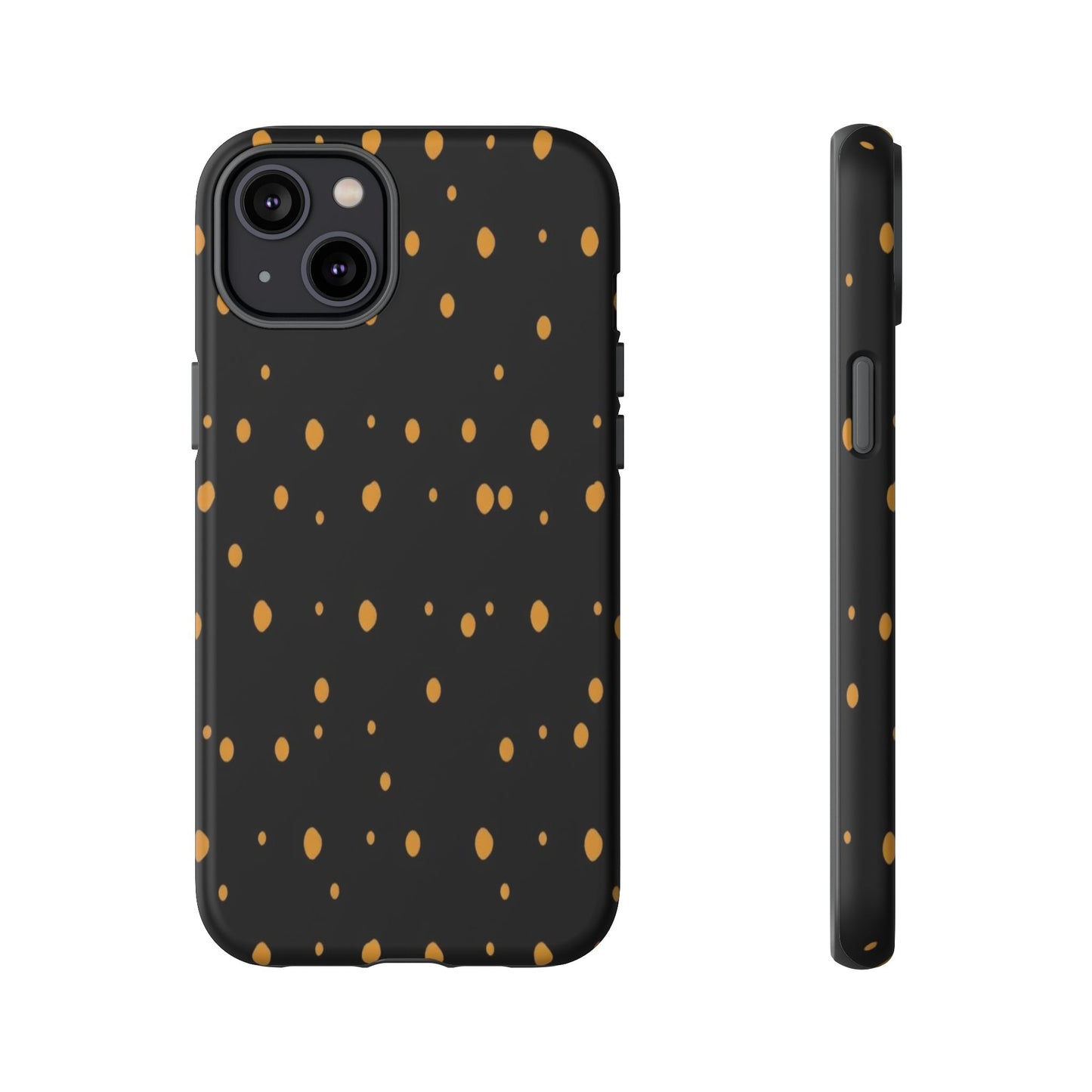 Black & Gold Dot Tough Phone Case — Protective Sparkle Pattern