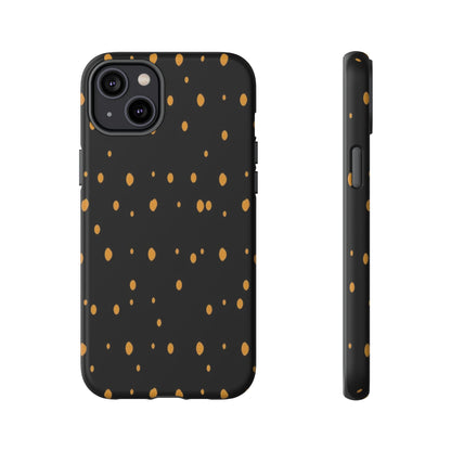 Black & Gold Dot Tough Phone Case — Protective Sparkle Pattern