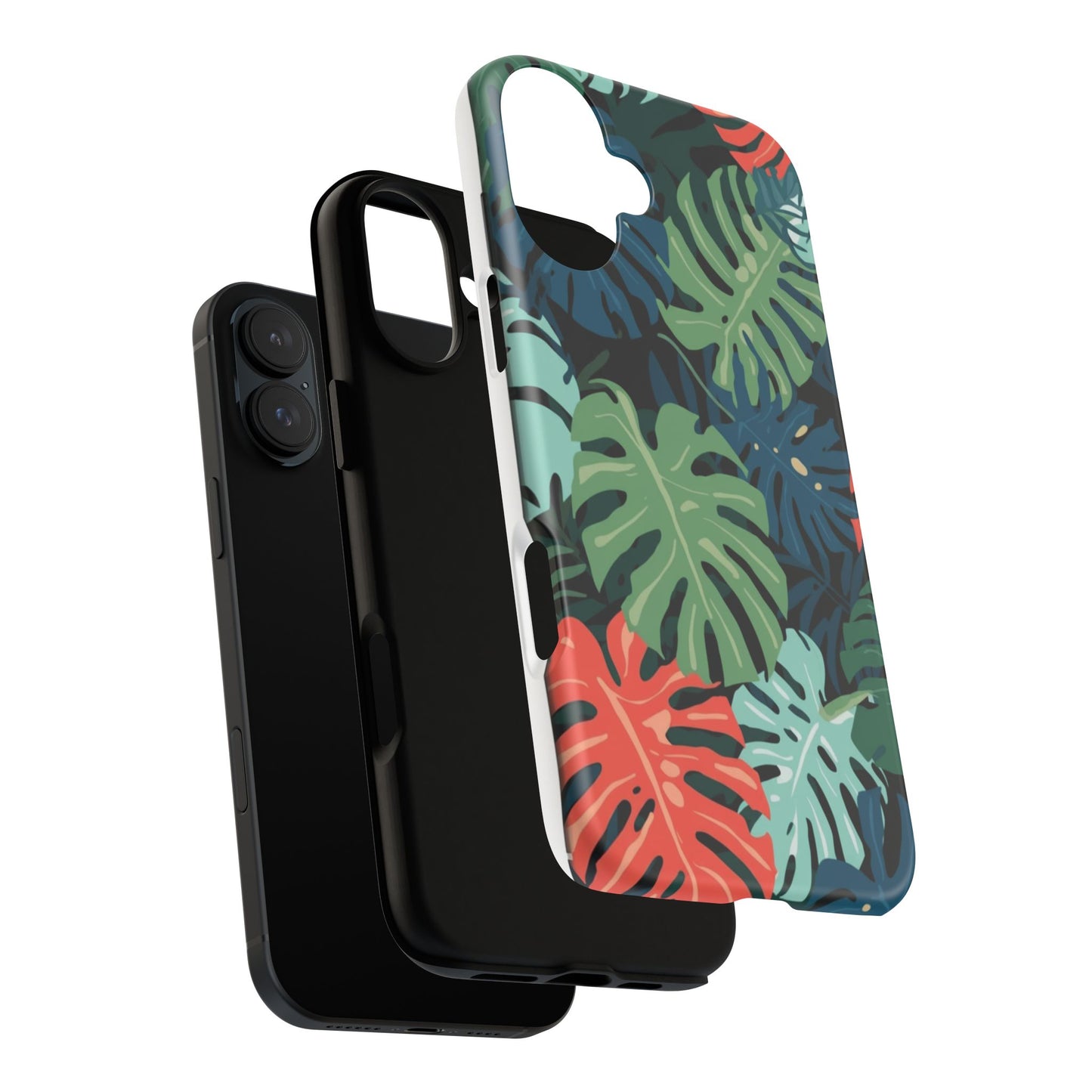 Tropical Monstera Phone Case — Colorful Leaf Protective Tough Case