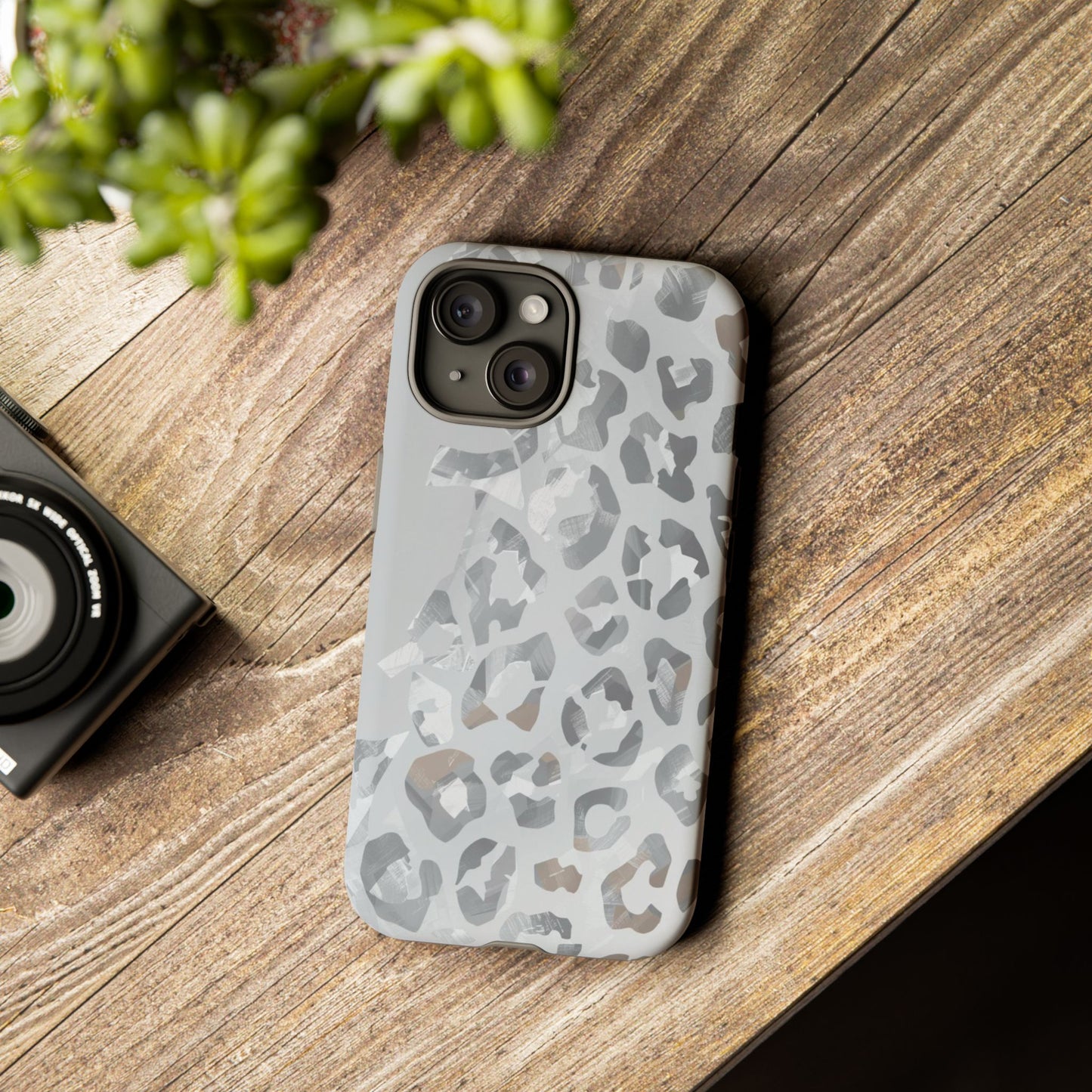 Silver Leopard Tough Phone Case