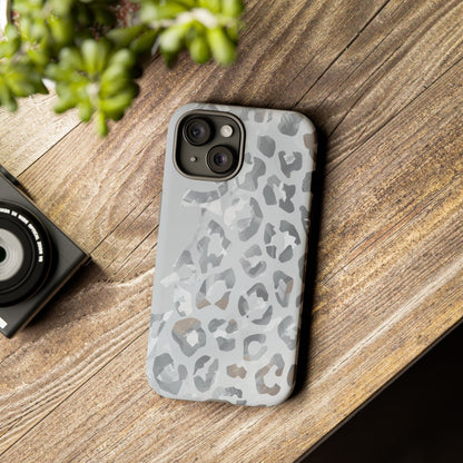 Silver Leopard Tough Phone Case